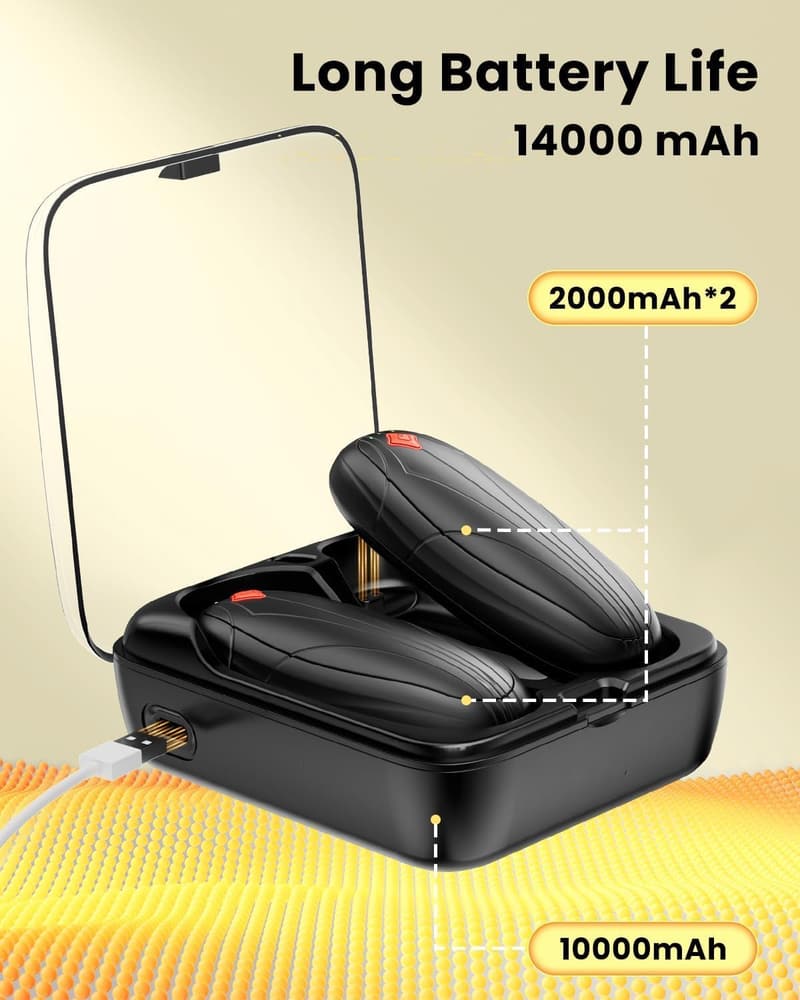 Rechargeable Electric Hand Warmers 14000mAh - 2 Pack