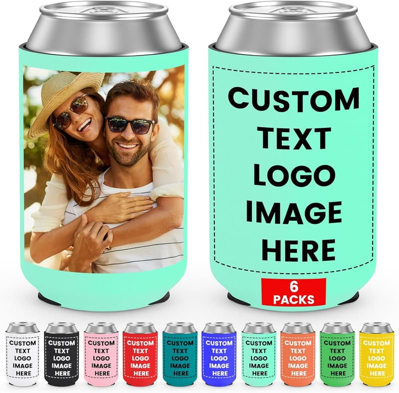 Personalized Neoprene Can Cooler Sleeve Set for Summer Parties
