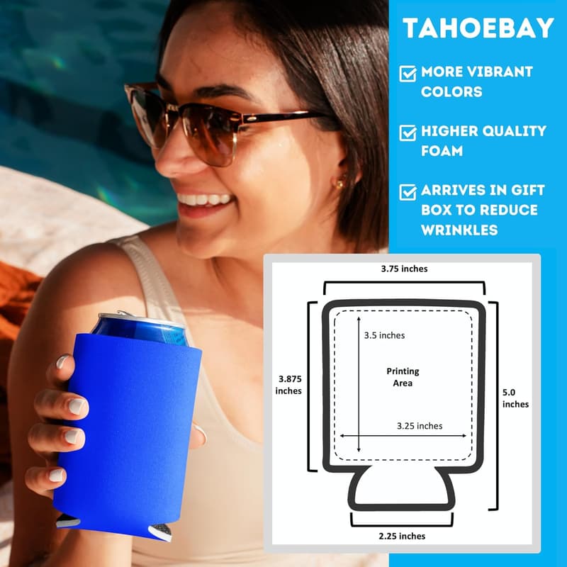 Customizable Foam Beer Can Coolers - Assorted Colors (Bulk)