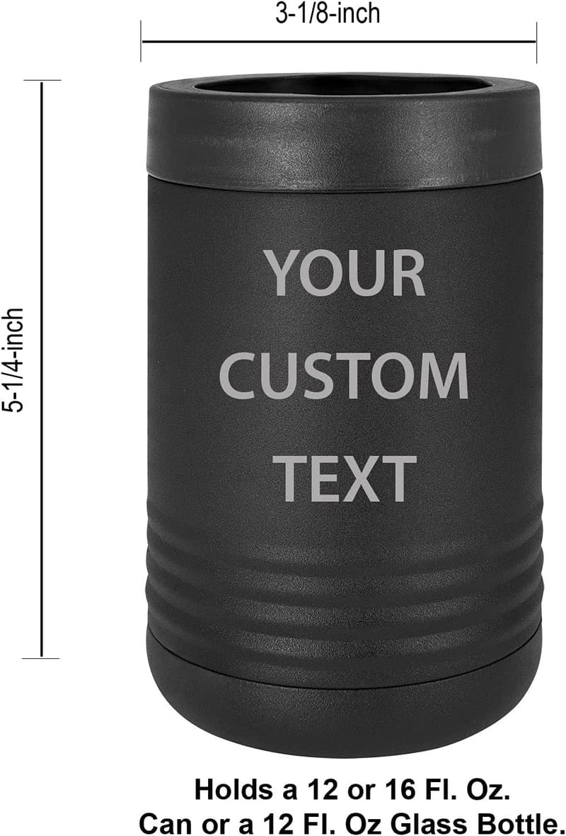 Personalized Insulated Stainless Steel Beverage Holder (Black)
