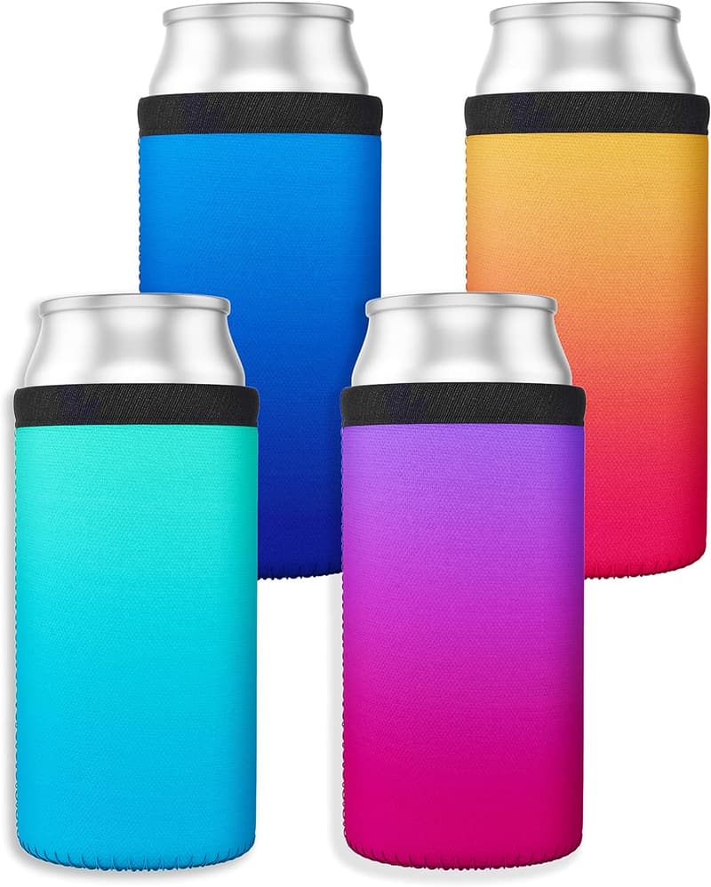 Ombre Memory Foam Cooler Sleeves for Cans and Bottles (4-Pack)