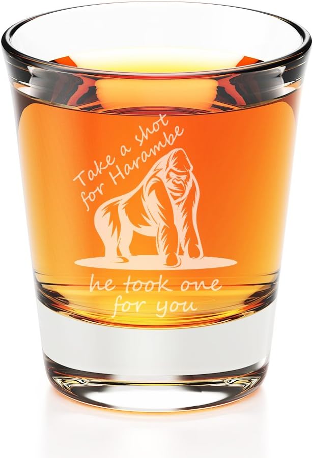 Harambe Engraved Fluted Shot Glass