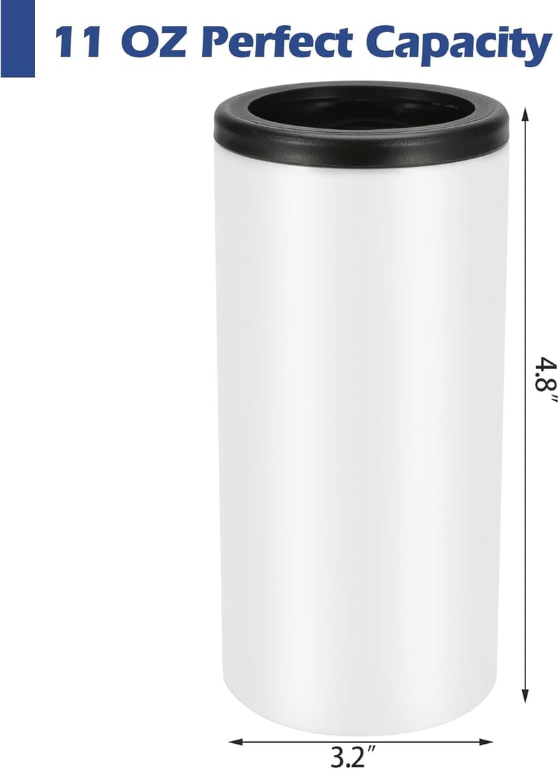12oz Stainless Steel Sublimation Can Cooler - 8 Pack
