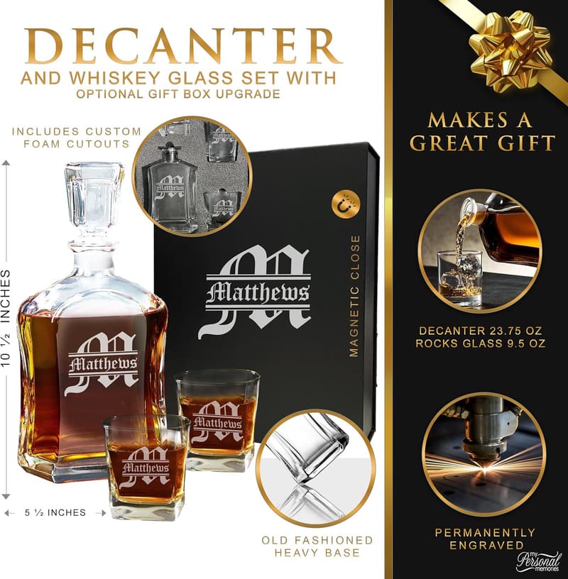 Personalized Engraved 23 oz Liquor Decanter