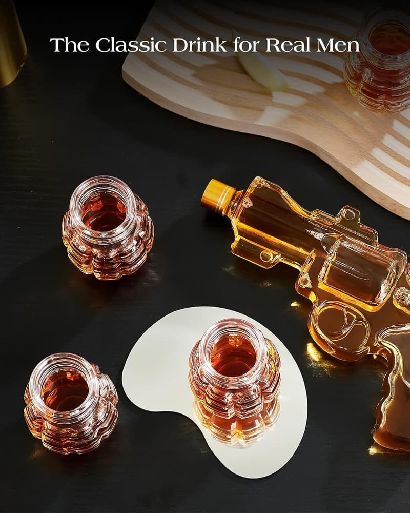Father's Day Grenade Shot Glass Set - Heavy Base Whiskey Cups