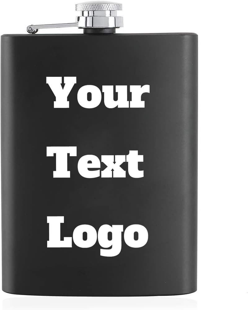 Engraved Stainless Steel Flask - Custom Text Gift for Groomsmen