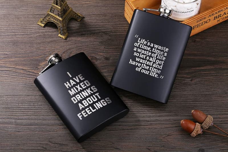 Engraved Stainless Steel Flask - Custom Text Gift for Groomsmen