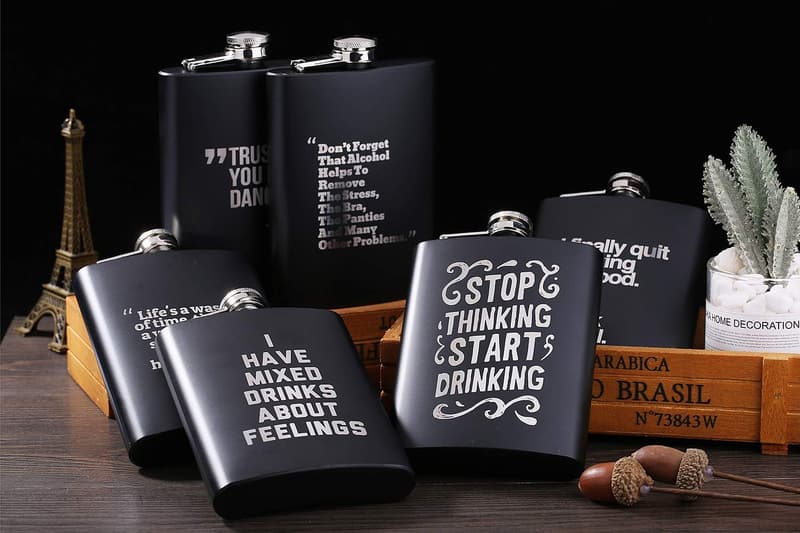 Engraved Stainless Steel Flask - Custom Text Gift for Groomsmen