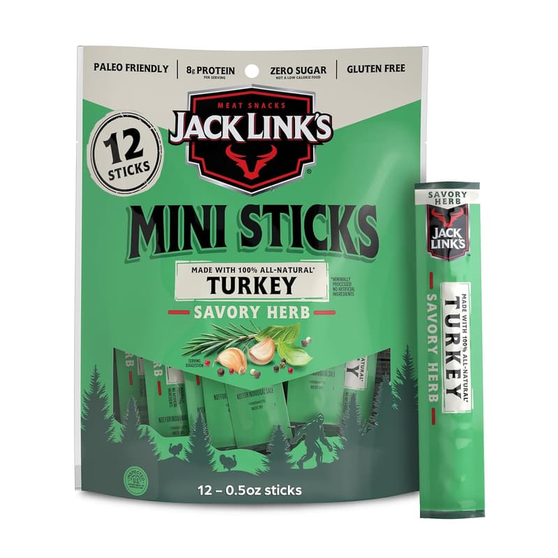 Beef Jerky Sticks - Original Flavor, High Protein Snack (12 Count)