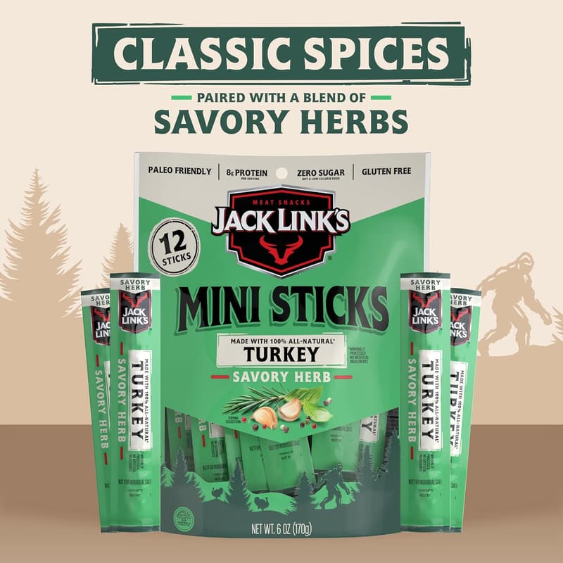 Beef Jerky Sticks - Original Flavor, High Protein Snack (12 Count)