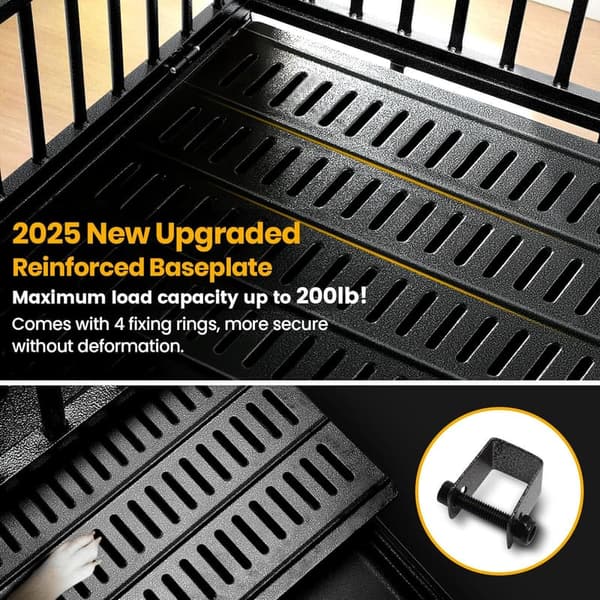 Indestructible Heavy-Duty Dog Crate with Reinforced Baseplate