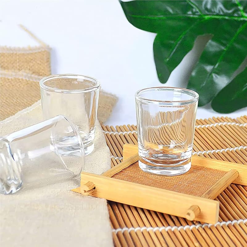 Set of 6 Heavy Base Clear Shot Glasses, 1.6 oz