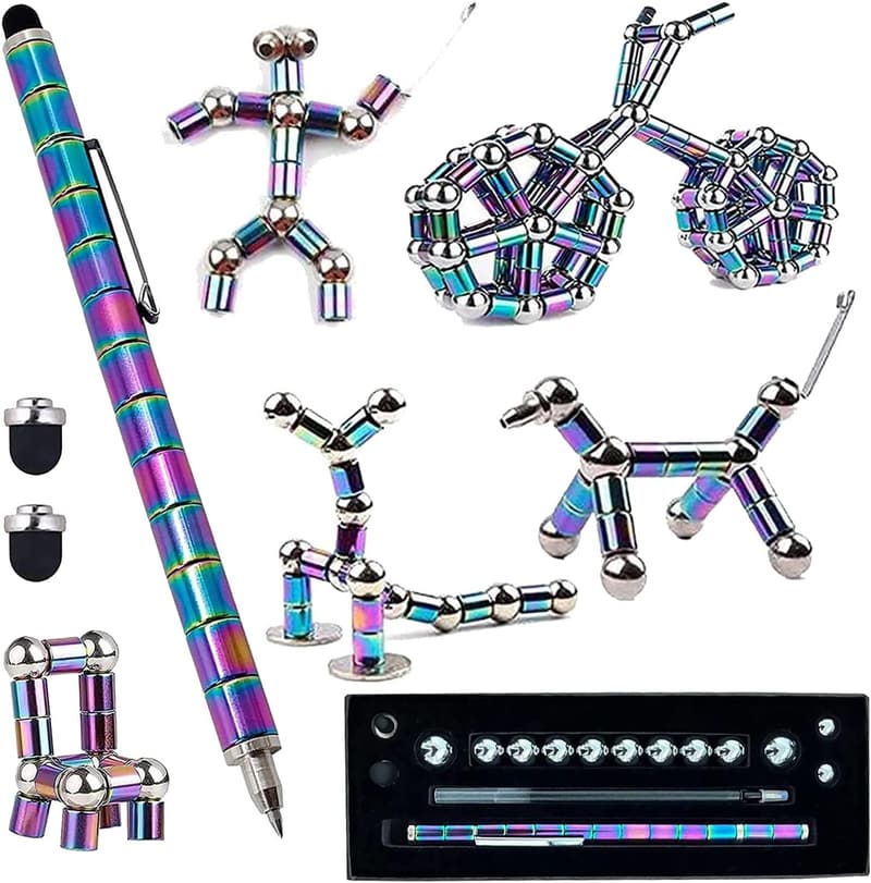 Magnetic Deformable Fidget Pen for Stress Relief - Colorful