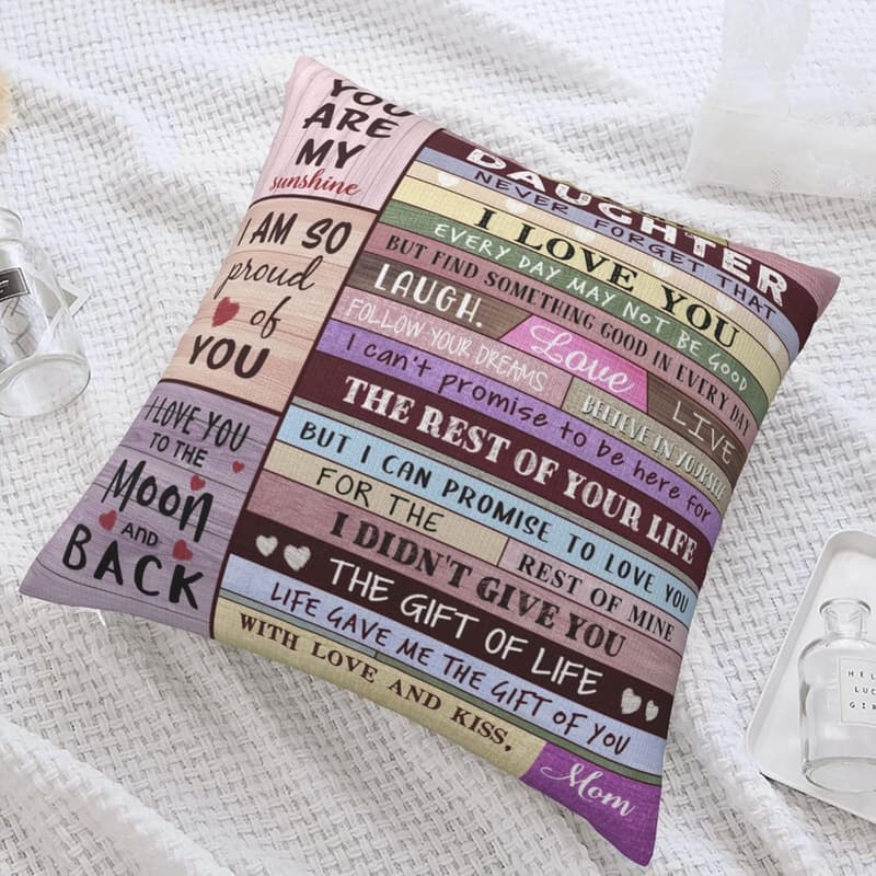 Birthday & Graduation Throw Pillow Cover for Daughters