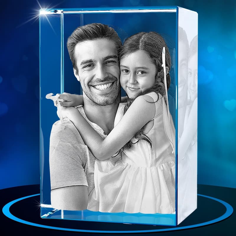 Personalized 3D Crystal Photo Gift for Dad