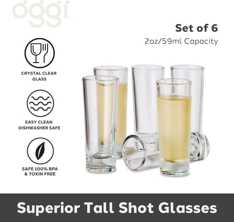 Set of 6 Heavy Base Shot Glasses - Classic Groomsmen Gifts
