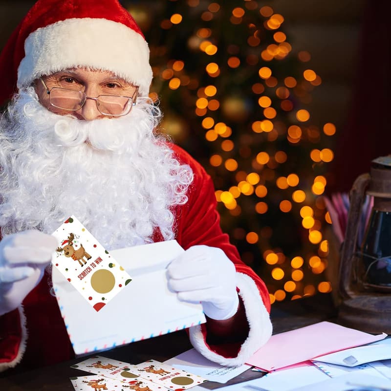 Christmas Scratch-Off Cards - 50 Festive Vouchers for Parties