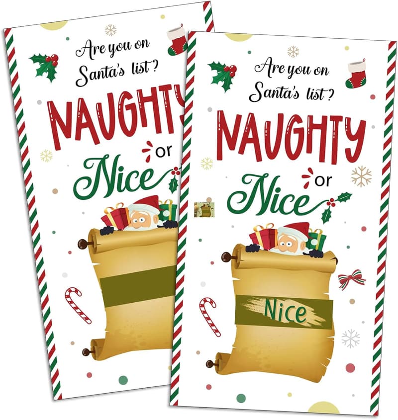 Christmas Scratch Off Game Cards - 50 Pcs Holiday Party Fun