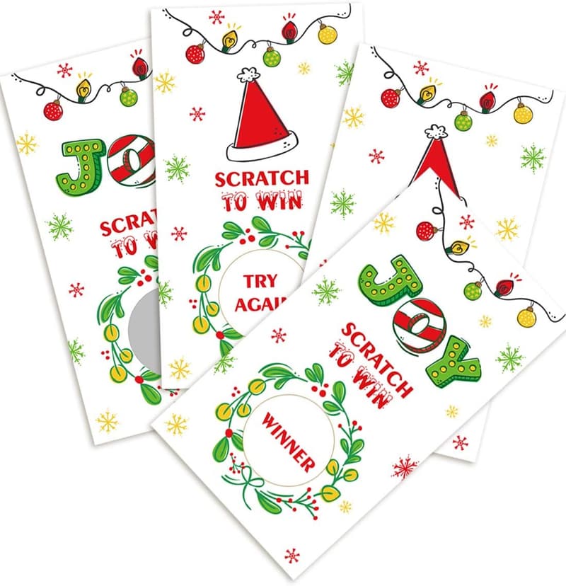 Christmas Scratch-Off Party Game Cards - 48 Pack