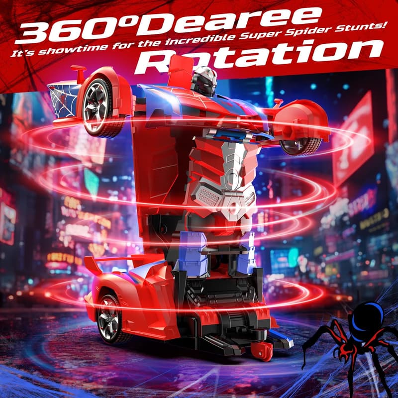 Transforming RC Spider Car Toy for Kids - 1:18 Scale, Rechargeable
