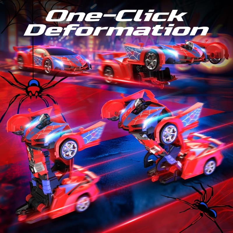 Transforming RC Spider Car Toy for Kids - 1:18 Scale, Rechargeable