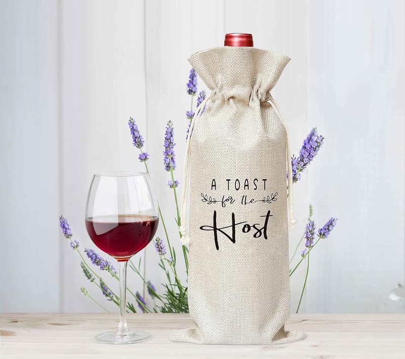 Bridal Shower Burlap Wine Bag for Women Hosts