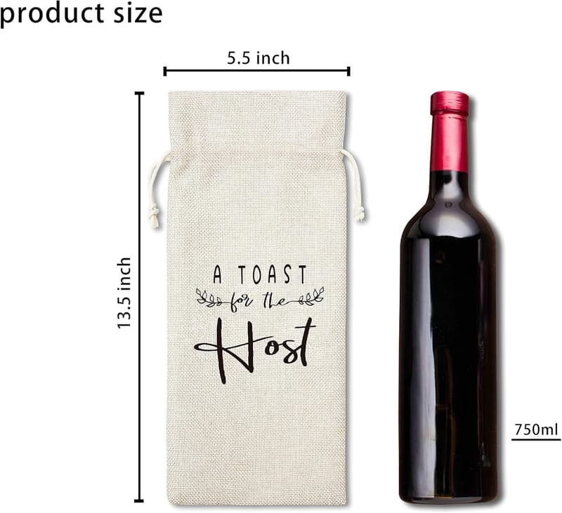 Bridal Shower Burlap Wine Bag for Women Hosts