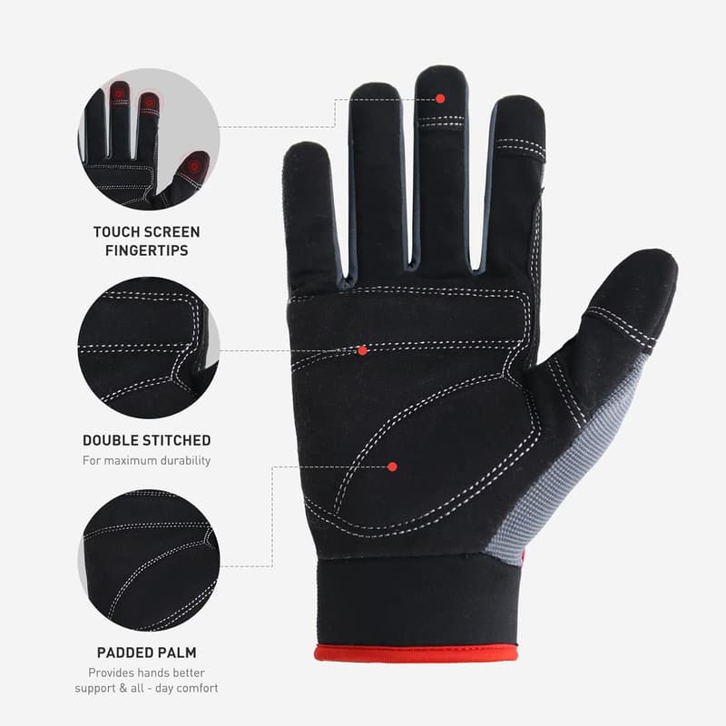 Touch Screen Utility Work Gloves for Men & Women