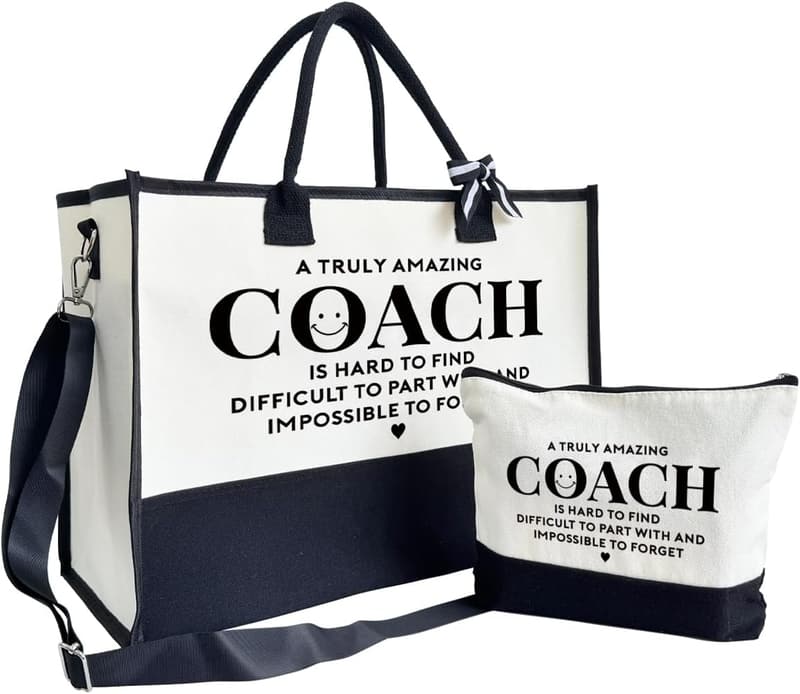 Thank You Gift Tote Bag for Women - Canvas with Zipper Closure