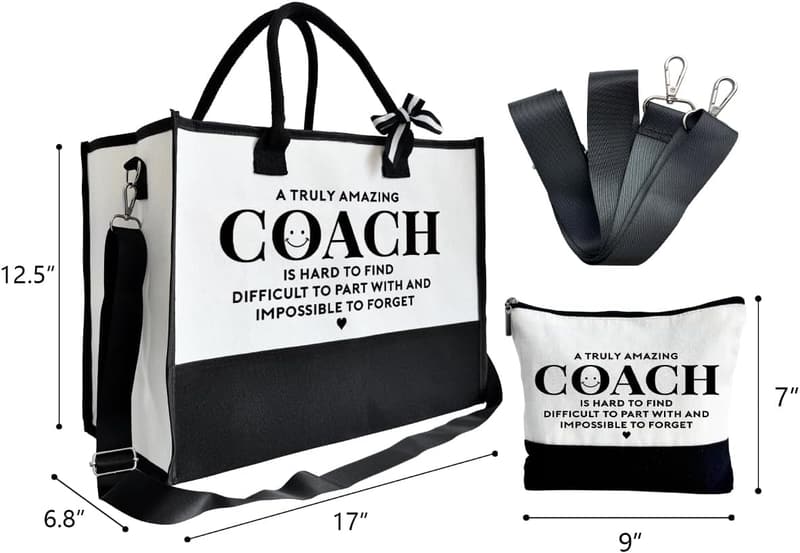 Thank You Gift Tote Bag for Women - Canvas with Zipper Closure