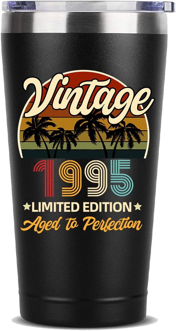 30th Birthday Vintage Thermos Cup with Straw - Funny Gift for All