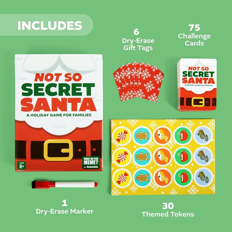Christmas Card Game - Not So Secret Santa Fun for Family 8+