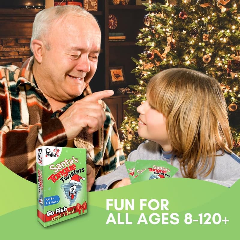 Santa’s Tongue Twisters Card Game – Fun Holiday Game for Families