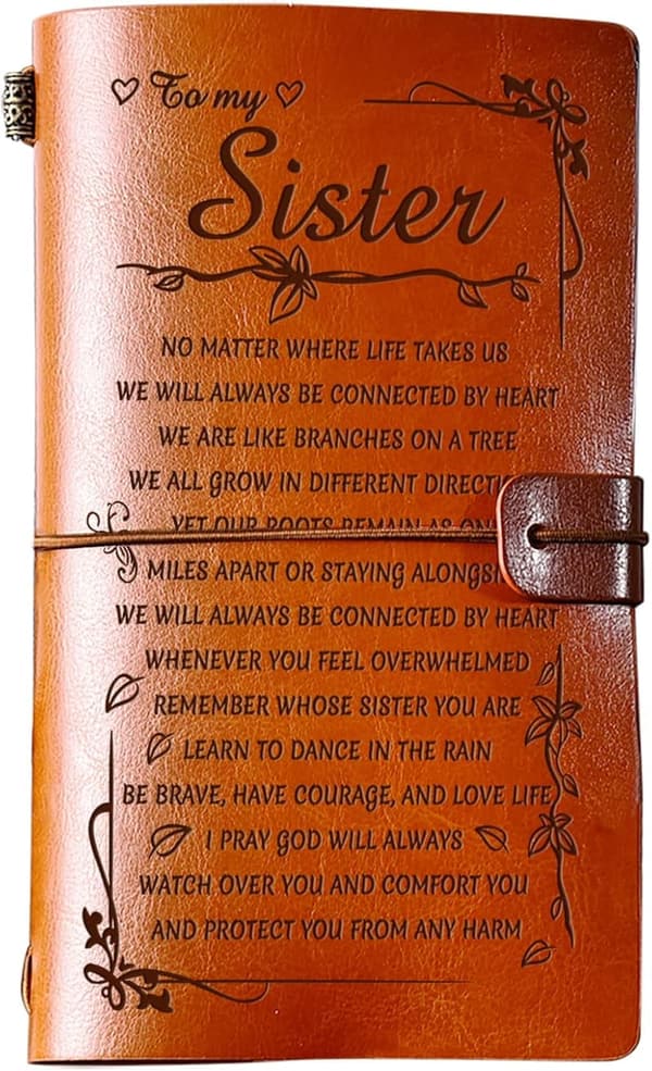 Sister Graduation Leather Journal - Refillable 140 Pages