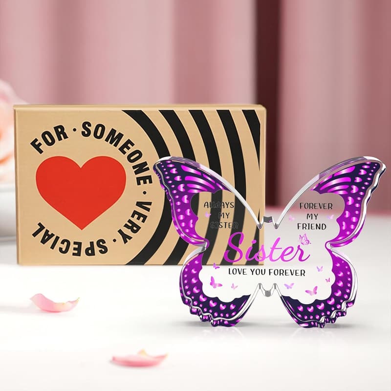 Butterfly Acrylic Plaque - Birthday Gift for Sister