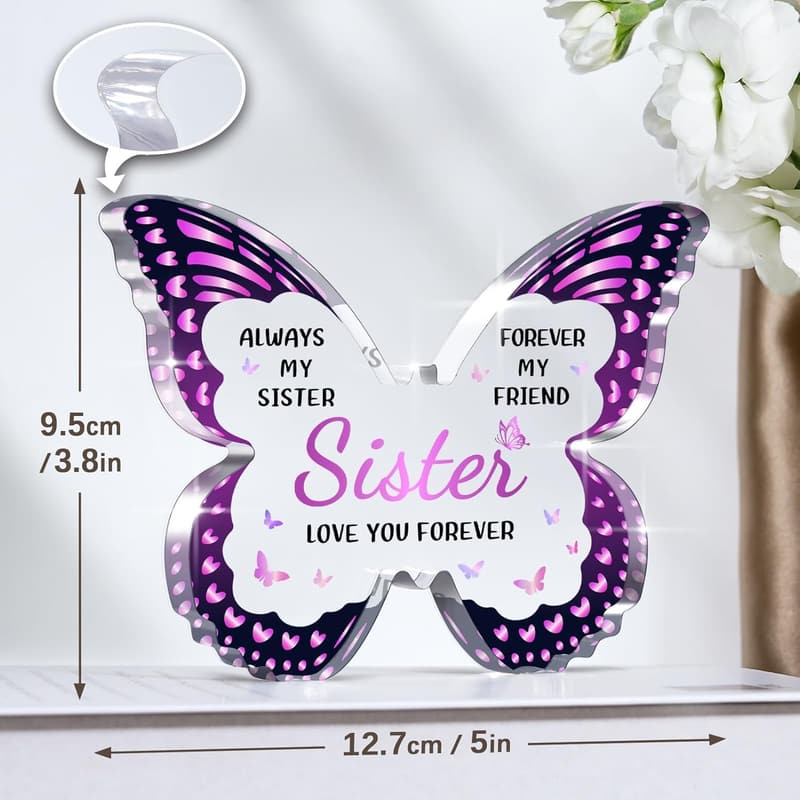 Butterfly Acrylic Plaque - Birthday Gift for Sister