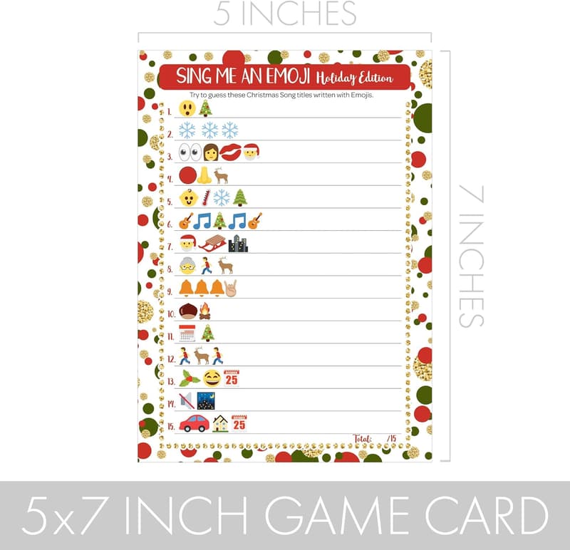 Emoji Christmas Party Game - 25 Count