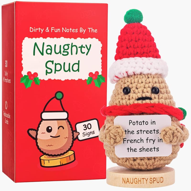 Funny Crochet Potato Gag Gift with 30 Signs for Secret Santa