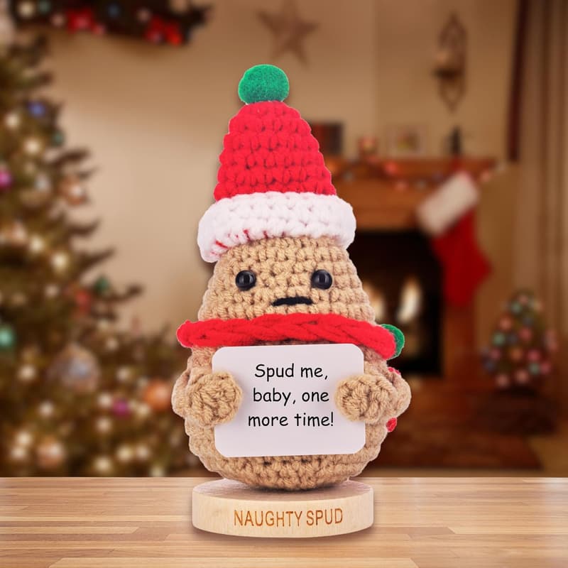 Funny Crochet Potato Gag Gift with 30 Signs for Secret Santa