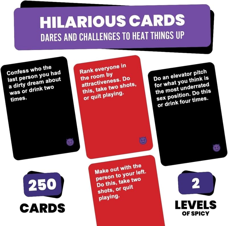 Naughty Edition Drink or Dare Game - 250 Cards for Adults