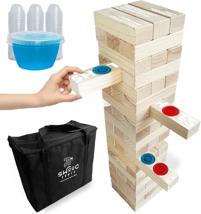 Giant Outdoor Tipsy Tower Game with Hidden Jello Shots
