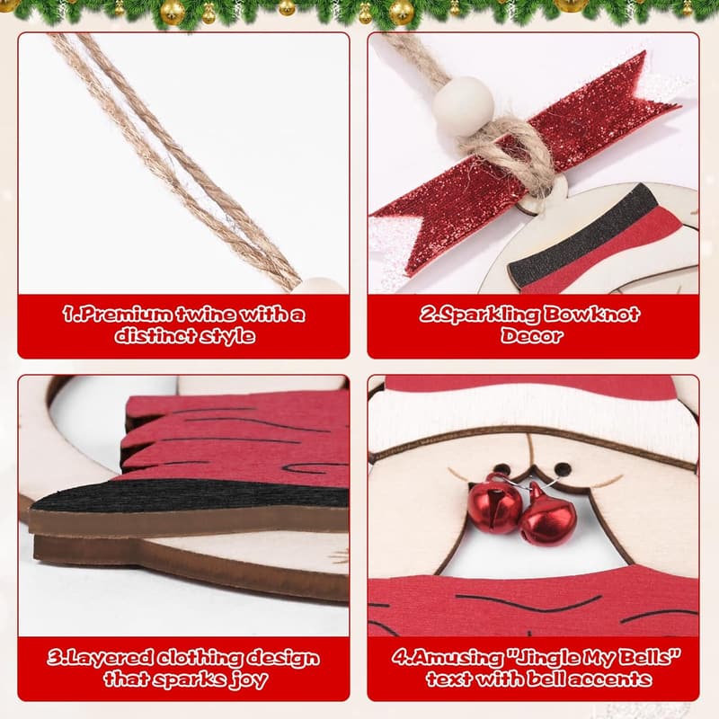 Funny 3D Wooden Christmas Ornament for Adults