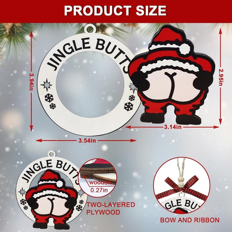 Funny Christmas Ornaments 2025 - Farting Santa Gag Gift