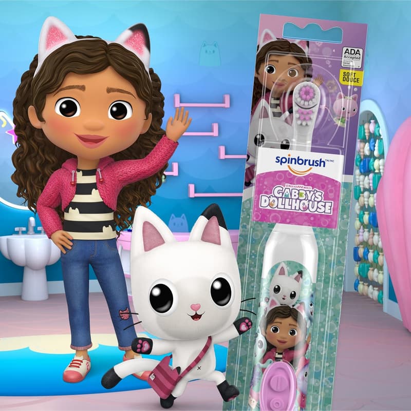 Kids Electric Toothbrush with Soft Bristles - Gabby's Dollhouse