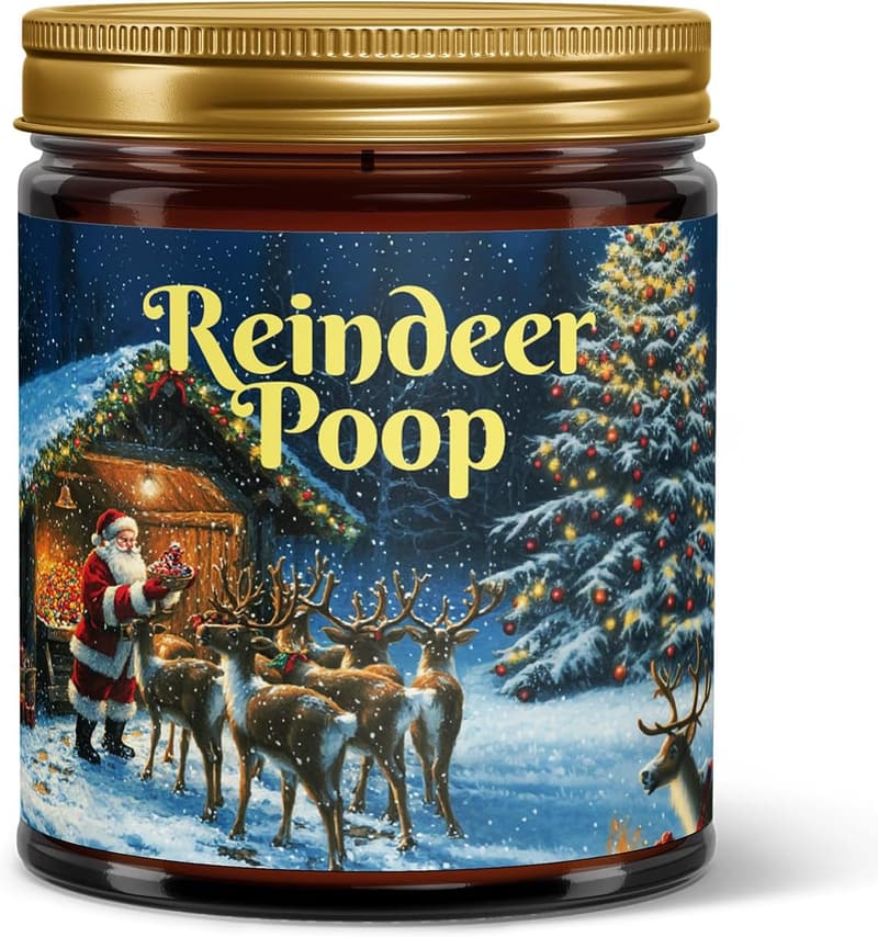 Christmas Reindeer Poop Candle | 100% Natural Coconut Soy Wax | 9oz