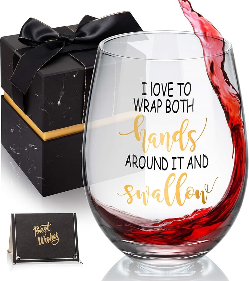 Bachelorette Gag Gift - Funny Stemless Wine Glass for Women
