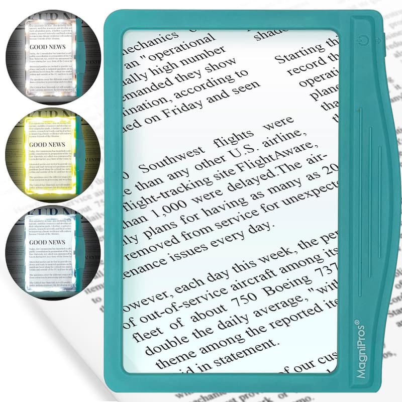 5X LED Page Magnifier with Anti-Glare Lens for Seniors