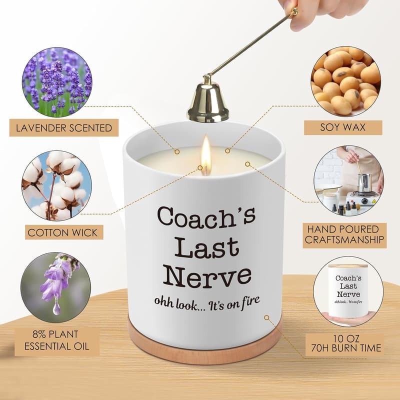 Thank You Coach Candle - 10oz Scented Soy Gift for Coaches