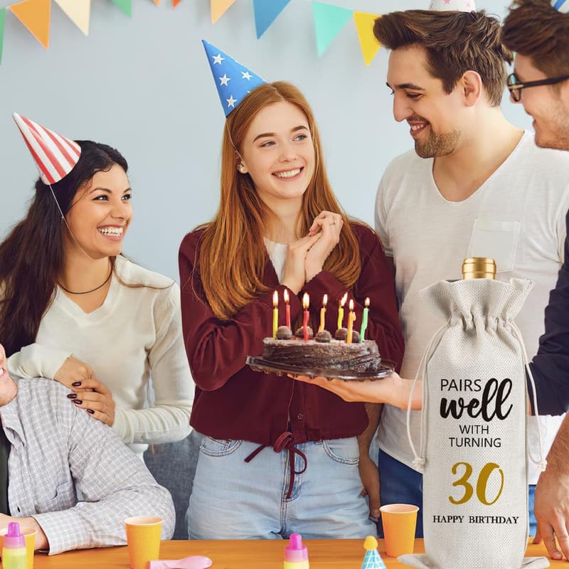 30th Birthday Wine Bag for Men and Women