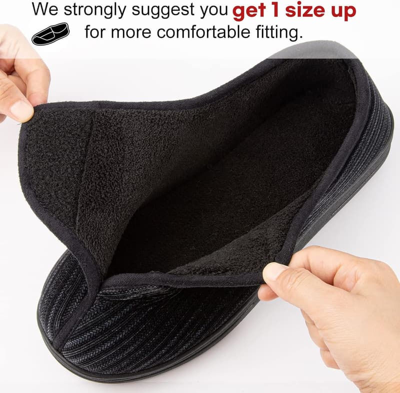 Men's Comfy Memory Foam Slippers for Diabetic Relief